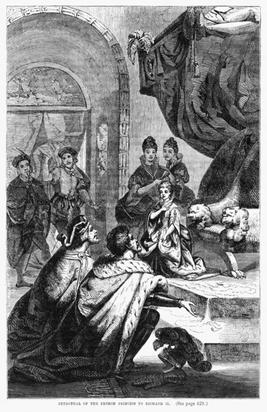 Betrothel of the French Princess to Richard II, Illustration from John Cassell's Illustrated History of England, Vol. I from the earliest period to the reign of Edward the Fourth, Cassell, Petter and ...
