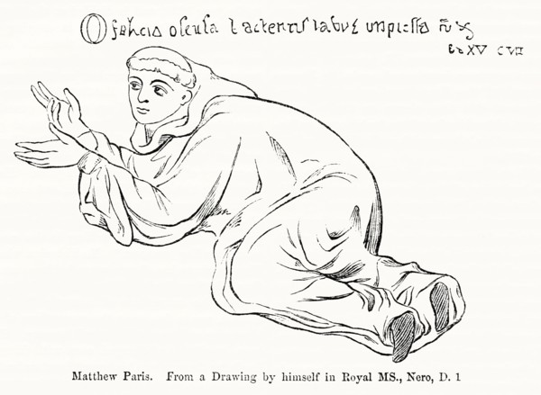 Matthew Paris, English Benedictine Monk, Chronicler and illuminated Manuscripts Artist (1200-1259), From a Drawing by himself in Royal MS., Nero, D. 1, Illustration from John Cassell's Illustrated His...