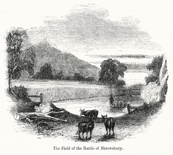 The Field of the Battle of Shrewsbury, Illustration from John Cassell's Illustrated History of England, Vol. I from the earliest period to the reign of Edward the Fourth, Cassell, Petter and Galpin, 1...