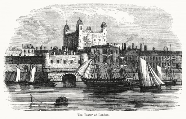The Tower of London, Illustration from John Cassell's Illustrated History of England, Vol. I from the earliest period to the reign of Edward the Fourth, Cassell, Petter and Galpin, 1857