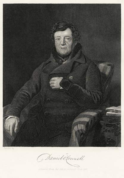 Daniel O'Connell (1775-1847), Irish Political Leader, Three-Quarter Length Seated Portrait, Steel Engraving, Portrait Gallery of Eminent Men and Women of Europe and America by Evert A. Duyckinck, Publ...
