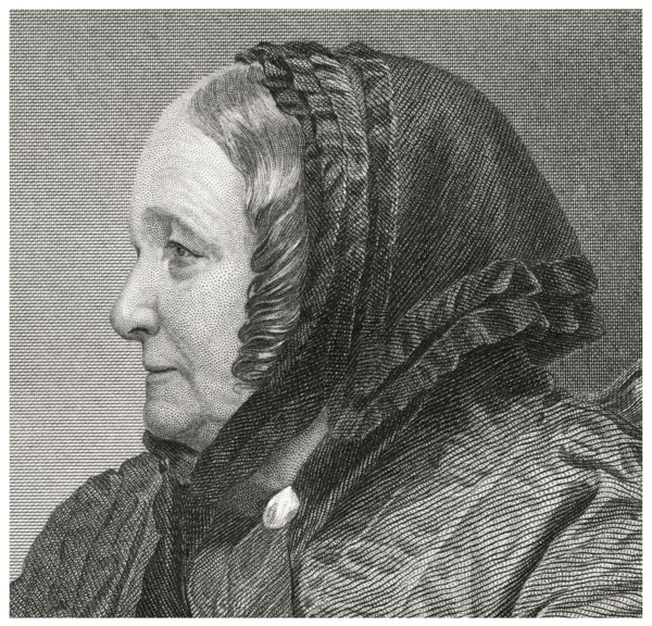 Anna Jameson (1794-1860), First Anglo-Irish Art Historian, Head and Shoulders Profile Portrait, Steel Engraving, Portrait Gallery of Eminent Men and Women of Europe and America by Evert A. Duyckinck, ...