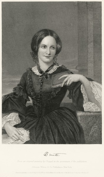 Charlotte Bronte (1816-55), English Novelist and Poet, Half-Length Seated Portrait, Steel Engraving, Portrait Gallery of Eminent Men and Women of Europe and America by Evert A. Duyckinck, Published by...