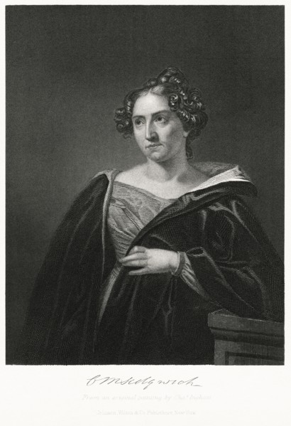 Catharine Sedgewick (1789-1867), American Novelist, Steel Engraving, Portrait Gallery of Eminent Men and Women of Europe and America by Evert A. Duyckinck, Published by Henry J. Johnson, Johnson, Wils...