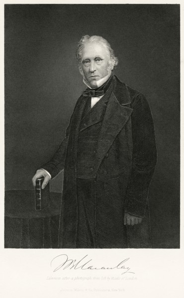 Thomas Babington Macaulay (1800-59), British Historian and Whig Politician, Three-Quarter Length Portrait, Steel Engraving, Portrait Gallery of Eminent Men and Women of Europe and America by Evert A. ...