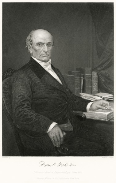 Daniel Webster (1782-1852), American Politician, Served as Congressman in the U.S. House of Representatives, Senator Secretary of State, Seated Portrait, Steel Engraving, Portrait Gallery of Eminent M...