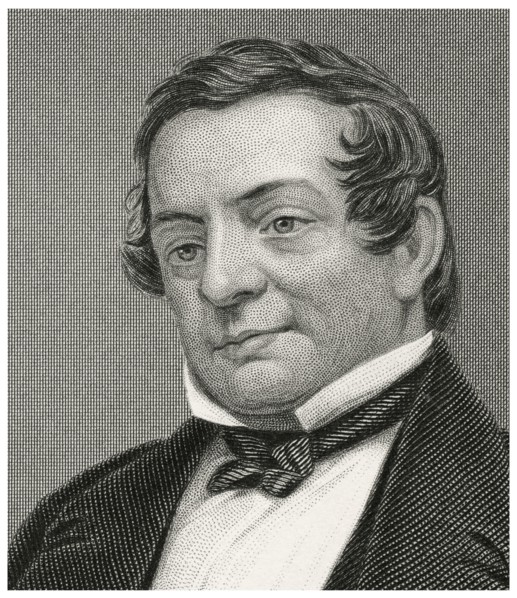 Washington Irving (1783-1859), American Writer and Diplomat, Head and Shoulders Portrait, Steel Engraving, Portrait Gallery of Eminent Men and Women of Europe and America by Evert A. Duyckinck, Publis...