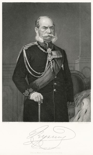 William I (1797-1888), Emperor of Germany 1871-88, Three-Quarter Length Portrait, Steel Engraving, Portrait Gallery of Eminent Men and Women of Europe and America by Evert A. Duyckinck, Published by H...
