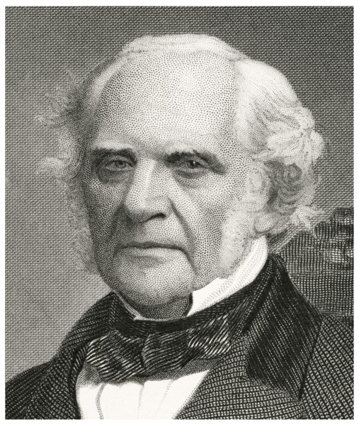 George Peabody (1795-1869), American Financier and Philanthropist, Head and Shoulders Portrait, Steel Engraving, Portrait Gallery of Eminent Men and Women of Europe and America by Evert A. Duyckinck, ...