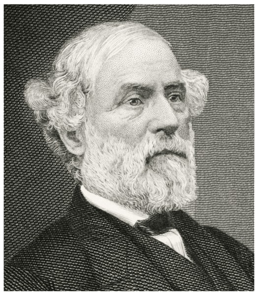 Robert E. Lee (1807-70) American and Confederate Soldier, Commanding General of the Confederate Forces during the American Civil War, Head and Shoulders Portrait, Steel Engraving, Portrait Gallery of ...