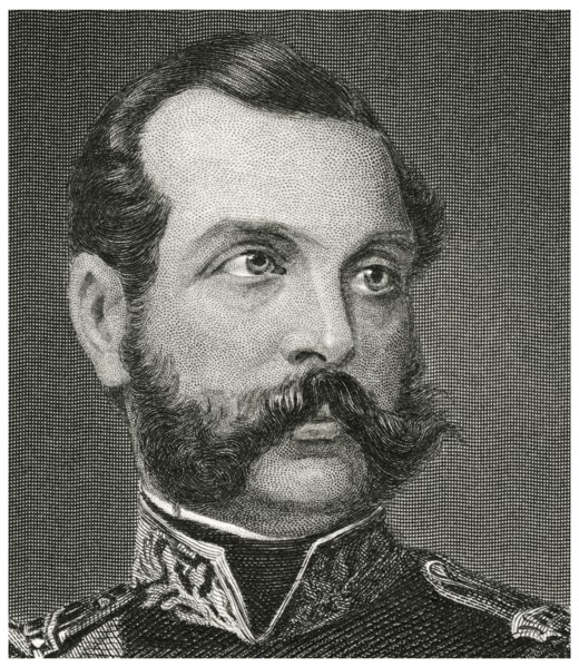 Alexander II (1818-81), Emperor of Russia 1855-81, Head and Shoulders Portrait, Steel Engraving, Portrait Gallery of Eminent Men and Women of Europe and America by Evert A. Duyckinck, Published by Hen...