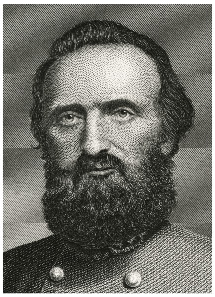 Thomas Jonathan "Stonewall" Jackson (1824-63), Confederate General during American Civil War, Head and Shoulders Portrait, Steel Engraving, Portrait Gallery of Eminent Men and Women of Europe and Amer...