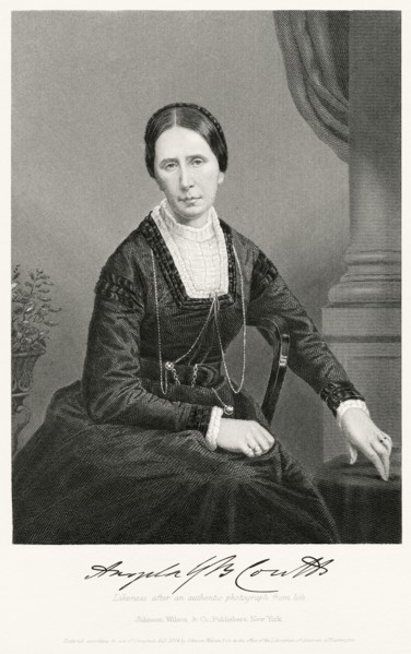 Angela Burdett-Coutts (1814-1906), 1st Baroness Burdett-Coutts, English Heiress and Philanthropist, Seated Portrait, Steel Engraving, Portrait Gallery of Eminent Men and Women of Europe and America by...