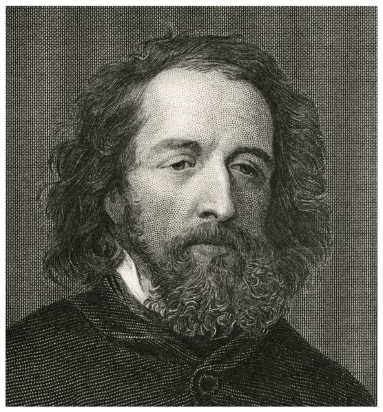 Alfred, Lord Tennyson (1809-92), English Poet, Head and Shoulders Portrait, Steel Engraving, Portrait Gallery of Eminent Men and Women of Europe and America by Evert A. Duyckinck, Published by Henry J...