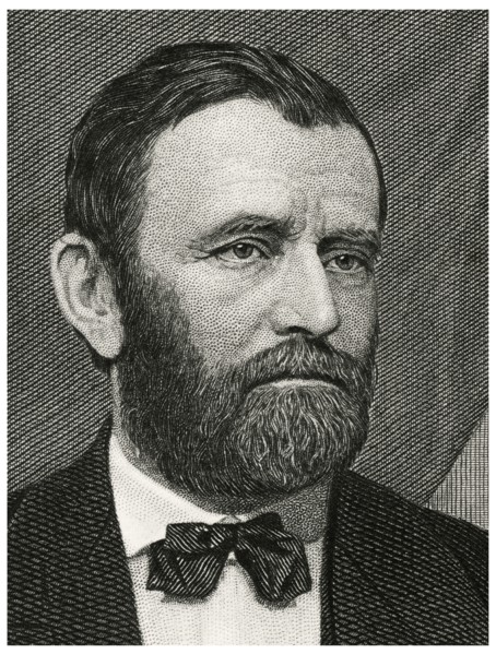 Ulysses S. Grant (1822-85), Commander of Union Armies during American Civil War and 18th President of the United States, Head and Shoulders Portrait, Steel Engraving, Portrait Gallery of Eminent Men a...