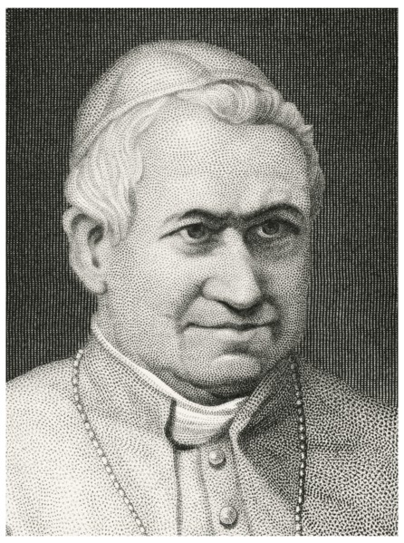 Pope Pius IX (1792-1878), Head of Catholic Church 1846-78, Head and Shoulders Portrait, Steel Engraving, Portrait Gallery of Eminent Men and Women of Europe and America by Evert A. Duyckinck, Publishe...