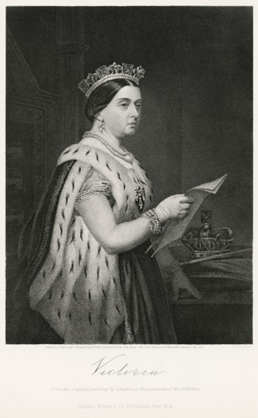 Queen Victoria (1819-1901), Queen of the United Kingdom of Great Britain and Ireland, Half-Length Portrait, Steel Engraving, Portrait Gallery of Eminent Men and Women of Europe and America by Evert A....