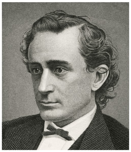 Edwin Booth (1833-93), American Actor, Head and Shoulders Portrait, Steel Engraving, Portrait Gallery of Eminent Men and Women of Europe and America by Evert A. Duyckinck, Published by Henry J. Johnso...