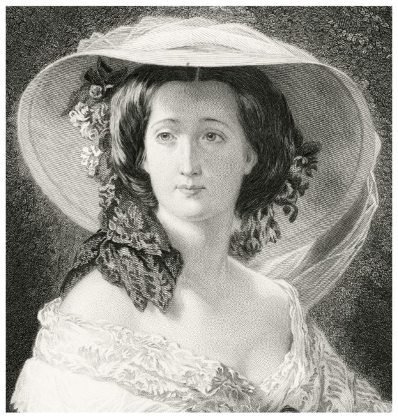 Eugénie de Montijo (1826-1920), Last Empress of France as Wife of Napoleon III, Head and Shoulders Portrait, Steel Engraving, Portrait Gallery of Eminent Men and Women of Europe and America by Evert A...