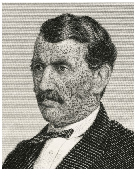 David Livingstone (1813-73), Scottish Christian Missionary and Explorer, Head and Shoulders Portrait, Steel Engraving, Portrait Gallery of Eminent Men and Women of Europe and America by Evert A. Duyck...
