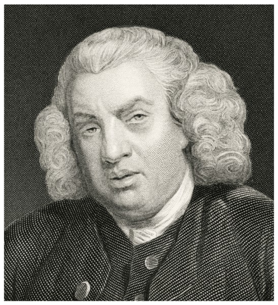 Samuel Johnson(1709-840), 18th Century English Writer, Head and Shoulders Portrait, Steel Engraving, Portrait Gallery of Eminent Men and Women of Europe and America by Evert A. Duyckinck, Published by...