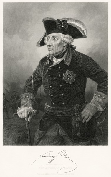 Frederick II (1712-86), King of the Kingdom of Prussia 1740-86, Half-Length Portrait, Steel Engraving, Portrait Gallery of Eminent Men and Women of Europe and America by Evert A. Duyckinck, Published ...