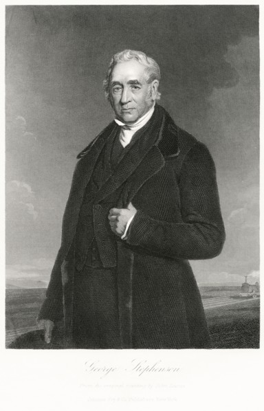 George Stephenson (1781-1848), English Engineer and Principal Inventor of the Railroad Locomotive, Three-Quarter Length Portrait, Steel Engraving, Portrait Gallery of Eminent Men and Women of Europe a...