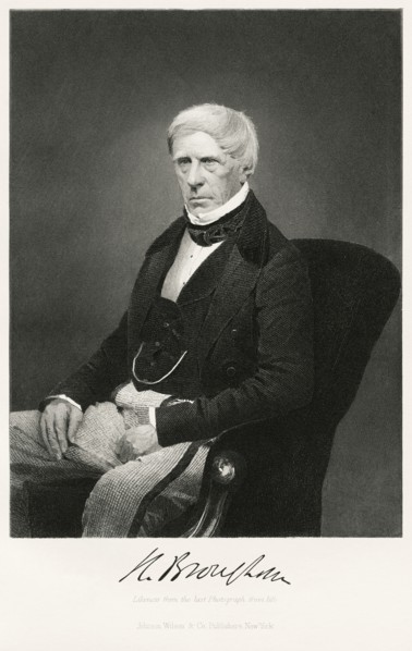 Henry Brougham (1778-1868), 1st Baron Brougham and Vaux,, British Politician, Reformer and Lord Chancellor 1830-34, Seated Portrait, Steel Engraving, Portrait Gallery of Eminent Men and Women of Europ...