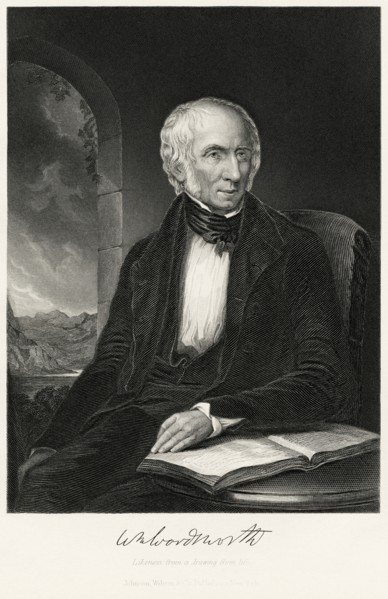 William Wordsworth (1770-1850), English Romantic Poet, Seated Portrait, Steel Engraving, Portrait Gallery of Eminent Men and Women of Europe and America by Evert A. Duyckinck, Published by Henry J. Jo...