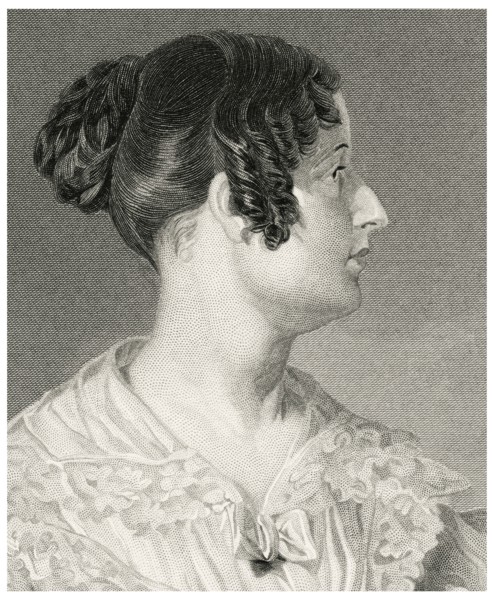 Felicia Dorothea Hemans (1793-1835), English Poet, Head and Shoulders Portrait, Steel Engraving, Portrait Gallery of Eminent Men and Women of Europe and America by Evert A. Duyckinck, Published by Hen...