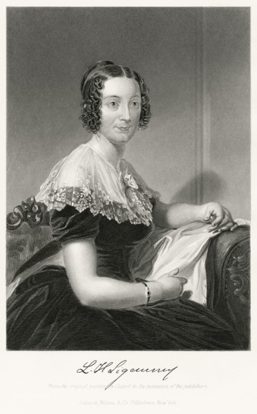Lydia Huntley Sigourney (1791-1865), American Poet, Seated Portrait, Steel Engraving, Portrait Gallery of Eminent Men and Women of Europe and America by Evert A. Duyckinck, Published by Henry J. Johns...