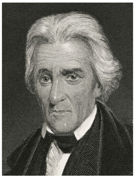 Andrew Jackson (1767-1845), Seventh President of the United States, Head and Shoulders Portrait, Steel Engraving, Portrait Gallery of Eminent Men and Women of Europe and America by Evert A. Duyckinck,...