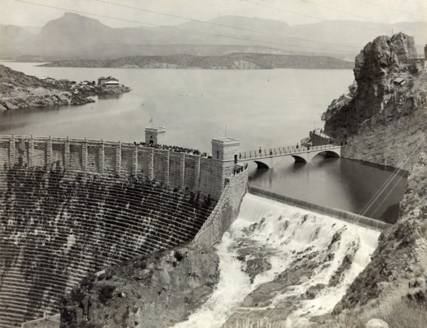 Theodore Roosevelt Dam and Lake, Arizona, USA, Photograph by McCulloch, Phoenix, Arizona, 1916