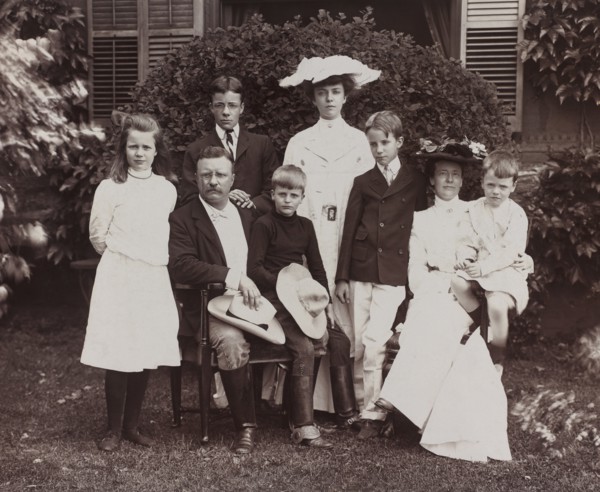 U.S. President Theodore Roosevelt and Wife Edith Surrounded by their Children, Full-length Portrait, Photograph by Pach Bros., 1907