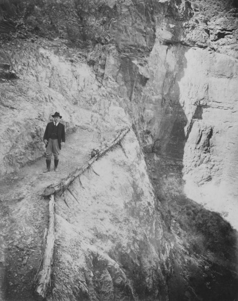 Theodore Roosevelt on Jacob's Ladder Trail, Utah, USA, Photograph by Kolb Bros., May 1911