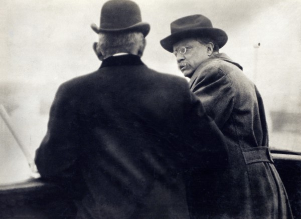 Former U.S. President Theodore Roosevelt, half-length Portrait with Richelieu, Head of Norwegian Merchant Marines, on Board Queen Maud, during Voyage from Elsinore to Copenhagen, American Press Associ...