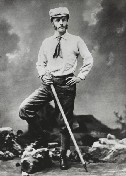 Theodore Roosevelt, Full-Length Portrait Holding Ice Axe While Mountain Climbing, 1880