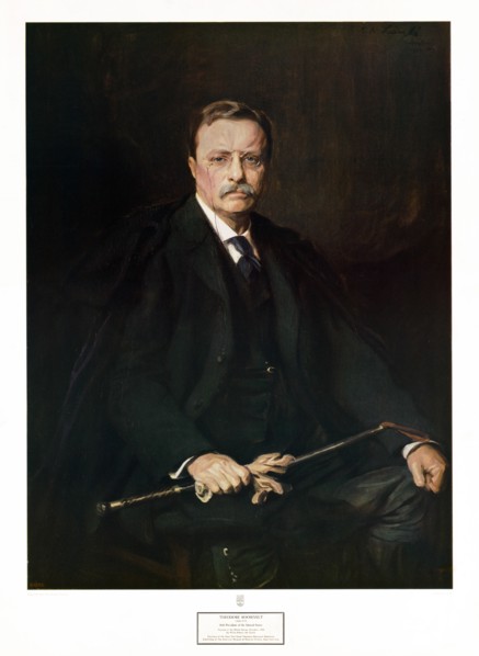 Theodore Roosevelt 26th President of the United States, Painted at the White House October 1908; Courtesy of the New York state Theodore Roosevelt memorial committee of the American Museum of Natural ...