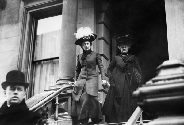 First Lady Helen Herron Taft Descending Outdoor Steps, Photograph by George Grantham Bain, February 12, 1910