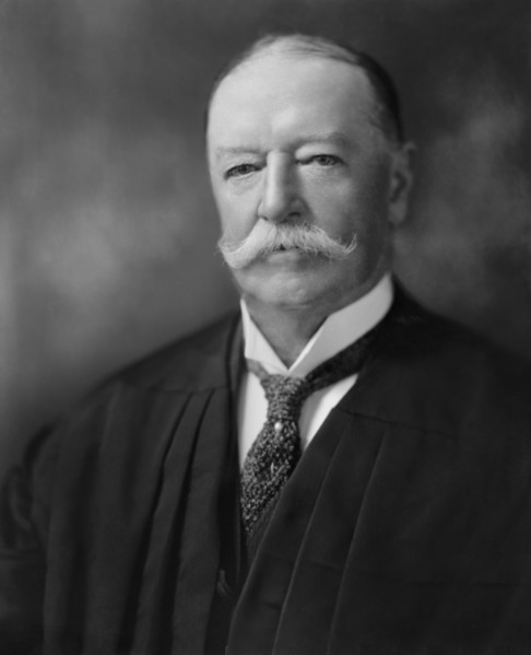 William Howard Taft (1857-1930), 27th President of the United States 1909-1913, 10th Chief Justice of the United States 1921-1930, Head and Shoulders Portrait as Chief Justice, Photograph by Harris & ...