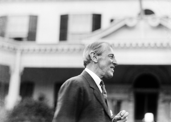 Democratic Presidential Nominee, New Jersey Governor Woodrow Wilson a few hours after Nomination, Half-Length Portrait at his Summer Residence, Sea Girt, New Jersey, USA, Bain News Service, July 2, 19...