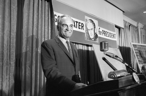 Republican Presidential Candidate Barry Goldwater, U.S. Senator from Arizona, on Night of New Hampshire Primary, photograph by Marion S. Trikosko, March 10, 1964