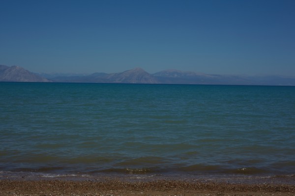 Beach and Mountains, Patras, Greece