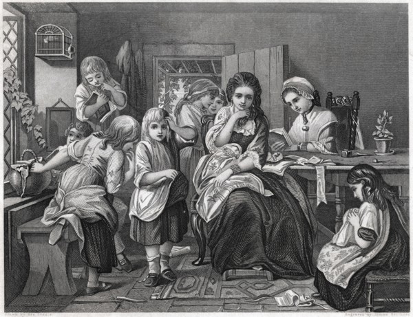 girls, students, school, education, children, historical