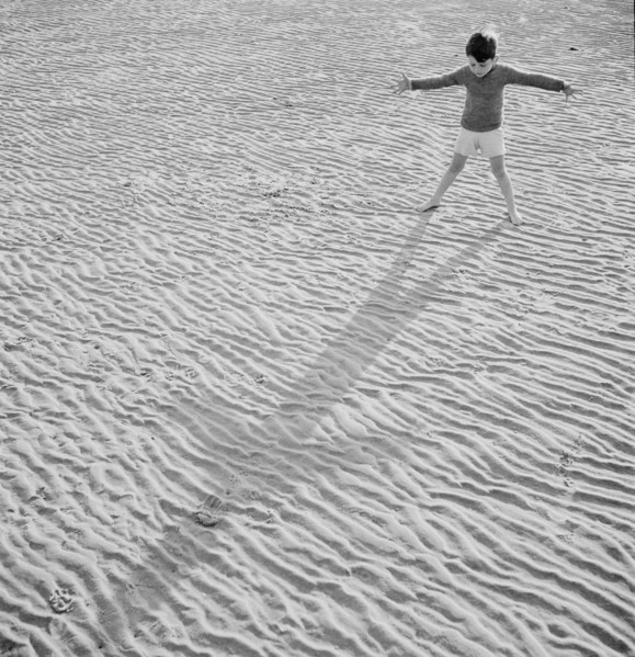 child, boy, beach, sand, shadow, historical,