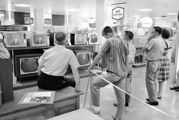 people, retail, televisions, technology, historical,
