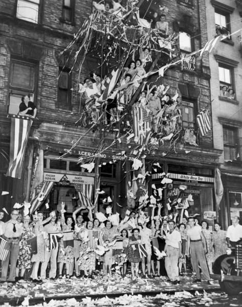 people, World War II, WWII, celebration, V-J Day, historical,