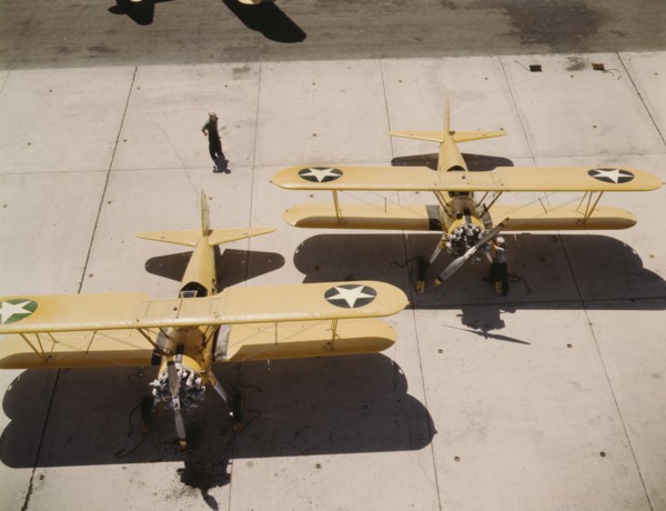 Navy N2S primary land planes at the Naval Air Base in Corpus Christi