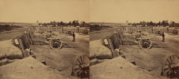 Fortifications and Weapons in a former Confederate Fort now occupied by Union Forces after Occupation of Atlanta
