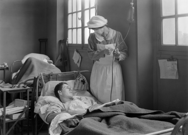 American Soldier with Nurse at American Military Hospital No. 1